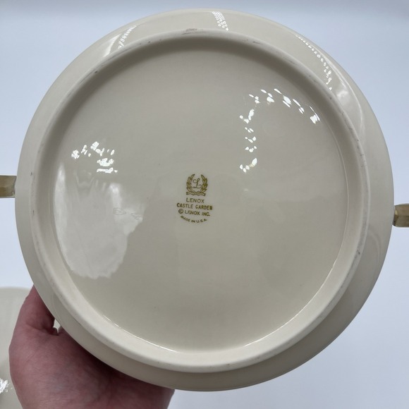 Lenox Serving Tureen with Lid Gold Trim Floral Pattern Porcelain Dish - Picture 9 of 12